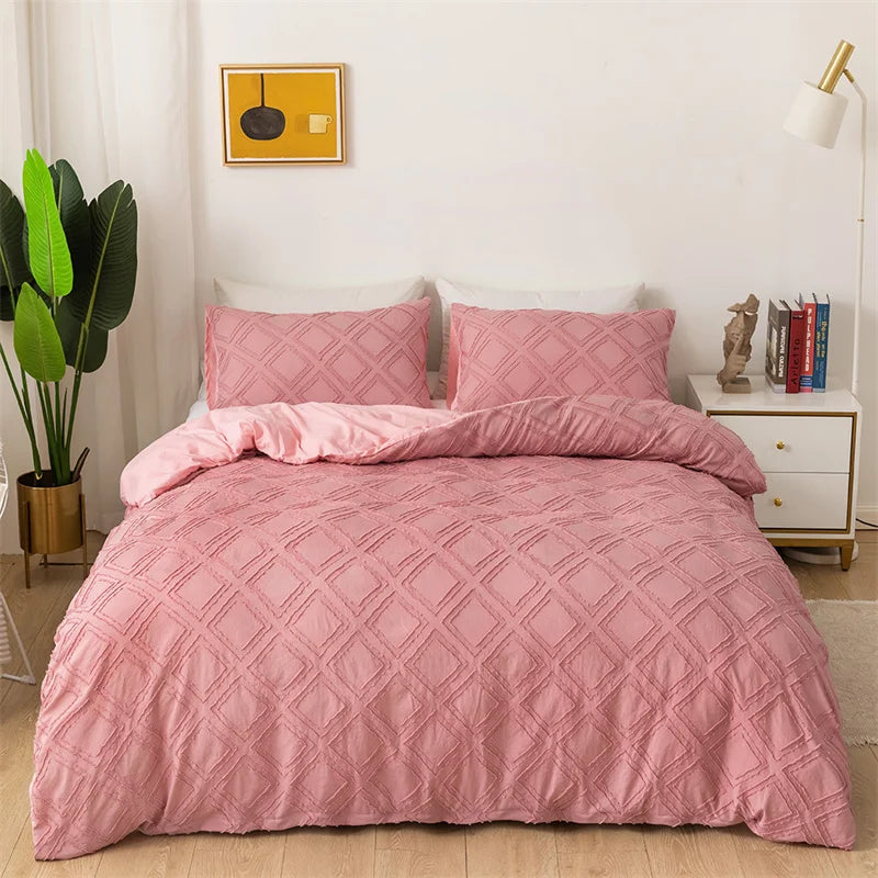 Afralia™ Geometric Cut Flowers Bedding Set: Queen King Size Duvet Cover Pillowcases