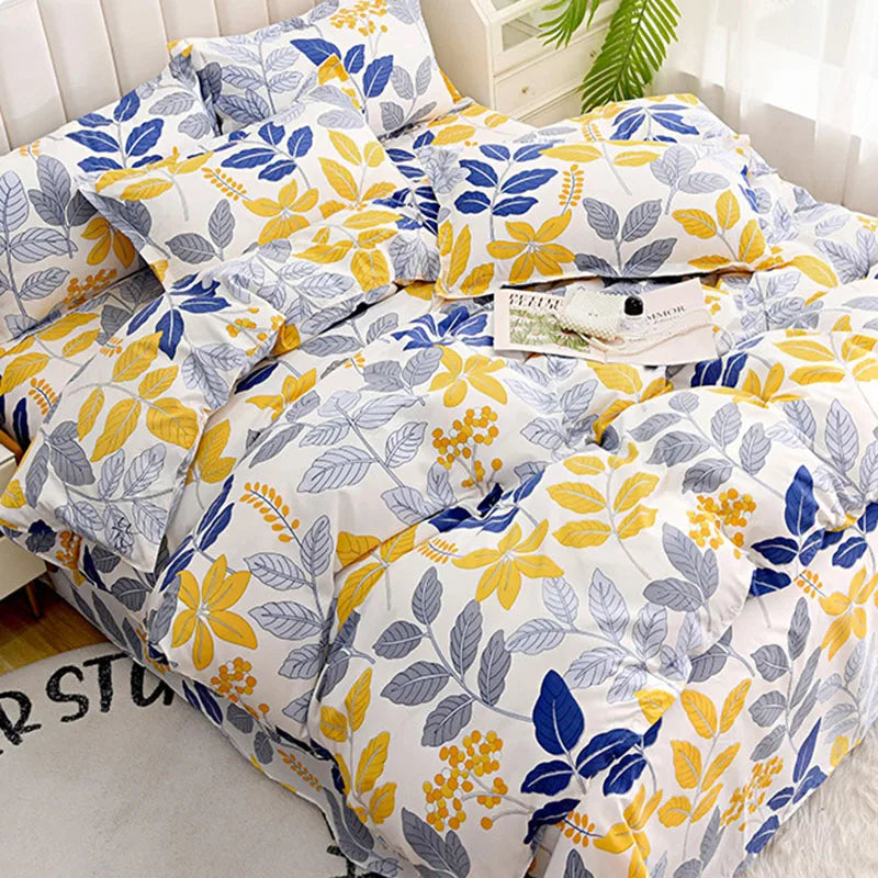 Afralia™ Pastoral Printed Cotton Comforter Cover for Queen King Bed - Four Seasons