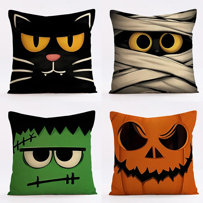 Halloween Pumpkin Witch Pillow Case Set for Home Sofa Decoration by Afralia™