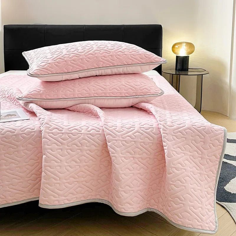 Afralia™ Latex Cooling Mat Set: Washable, Soft, Breathable Bed Sheet - 3 Pieces