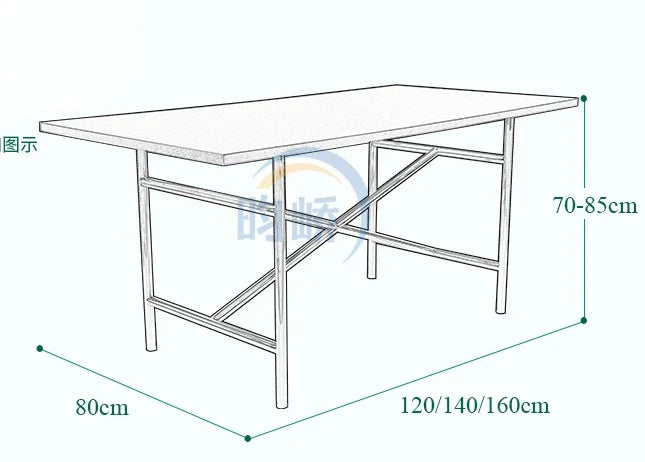 Afralia™ Stainless Steel Leg Rectangular Desk - Solid Wood Office Computer Table