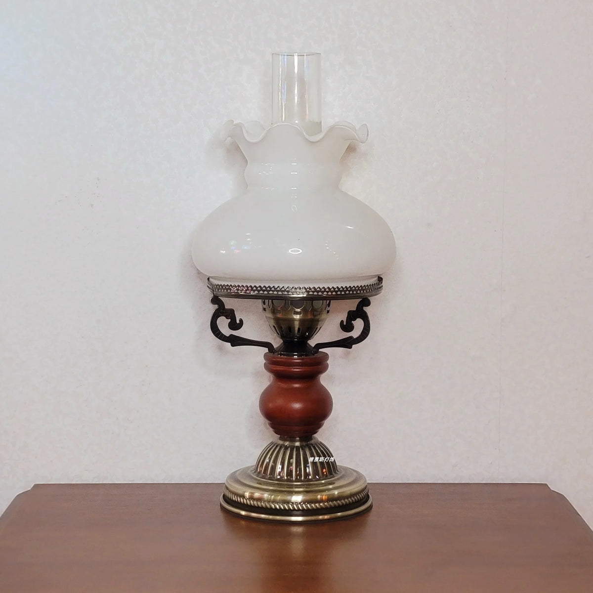 Afralia™ Vintage Solid Wood Desk Lamp for Living Room, Bedroom, and Study