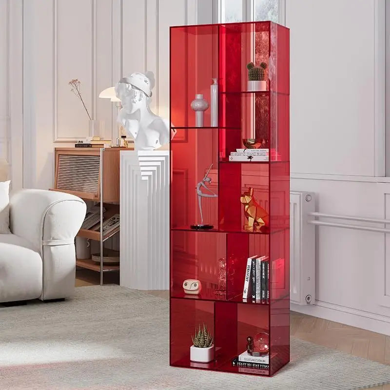 Afralia™ Modern Acrylic Bookcase Shelves: Light Luxury Art Museum Display Bookshelf