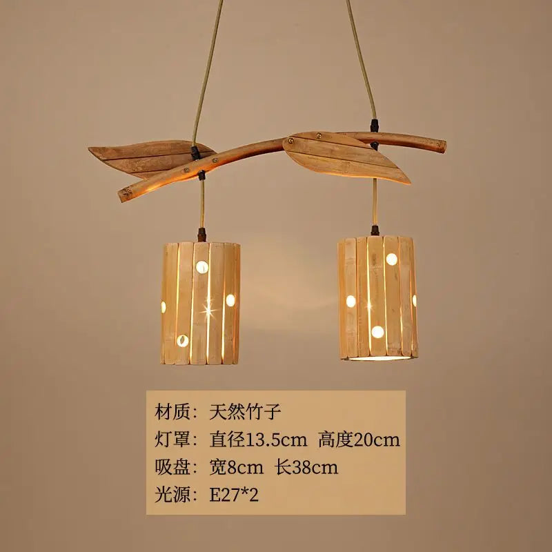 Afralia™ Bamboo Art Chandelier: Retro Korean Living Room Lights for Tea House & Restaurant