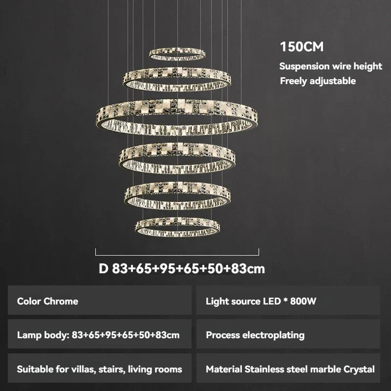 Afralia™ Black Acrylic Crystals Chandelier | Living Room Art Deco Ceiling Light