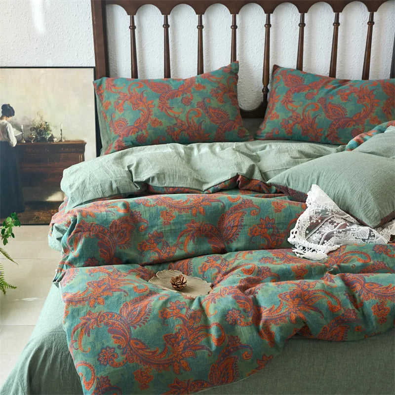 Afralia™ Cotton Jacquard Bedding Sets Vintage Quilt Set for All Seasons