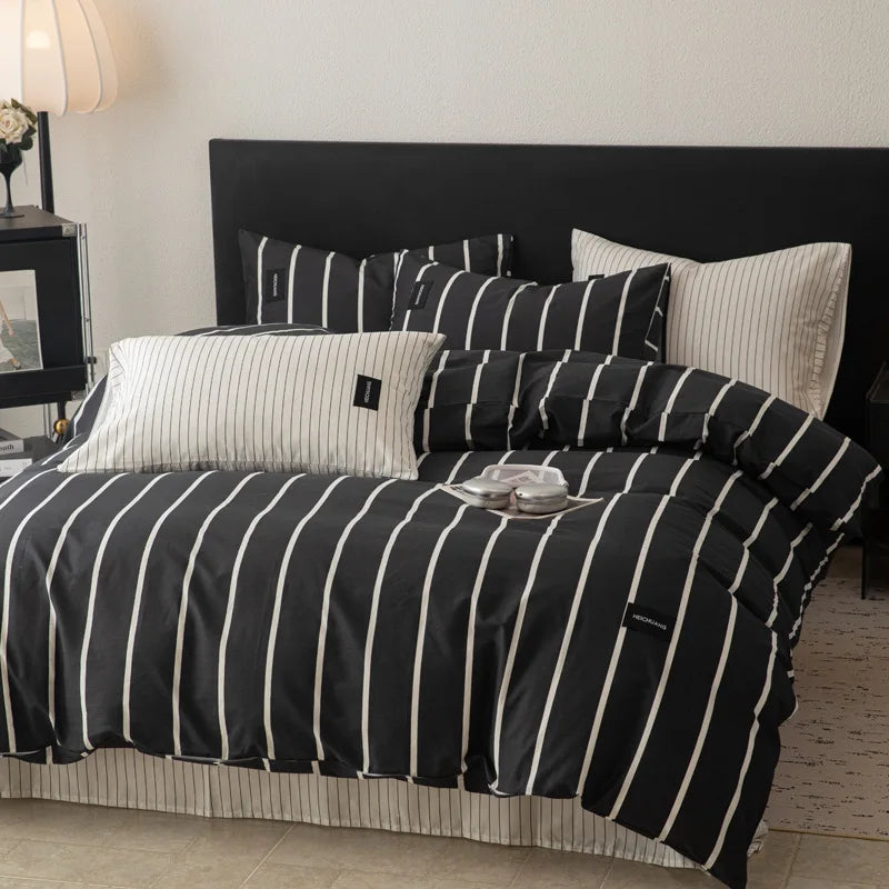 Afralia™ Nordic Cotton Bedding Sets High Quality Queen Twin Comforter Set