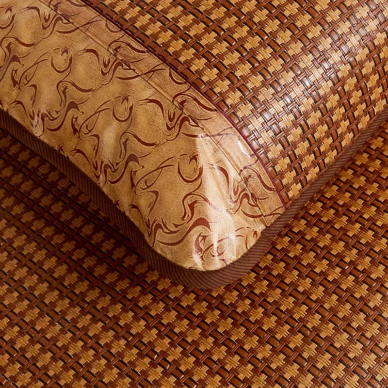 Afralia™ Cooling Rattan Mat & Pillowcase Set - Dual-Sided Thicker Bed Pad for Summer