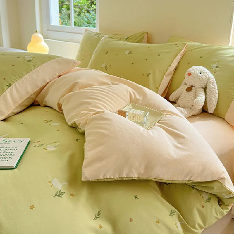 Afralia™ Soft 3D Printed Cartoon Bed Set - Double-Colored, Skin-Friendly Bed Linens for Adults