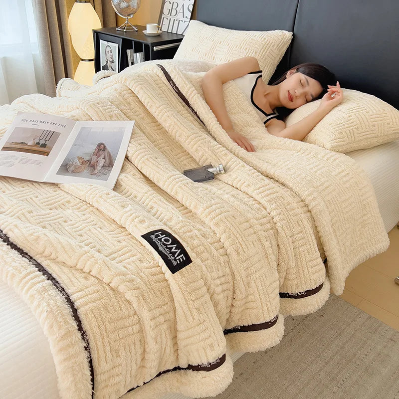 Afralia™ Double-Layer Luxury Coral Fleece Winter Blanket