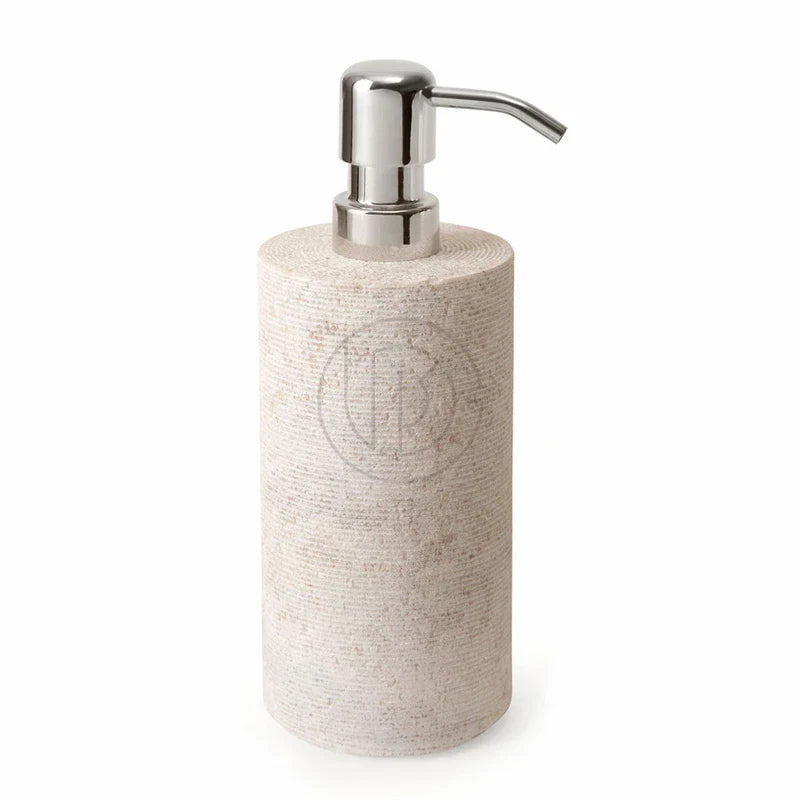 Afralia™ Marble Beige Travertine Storage Jar with Lid