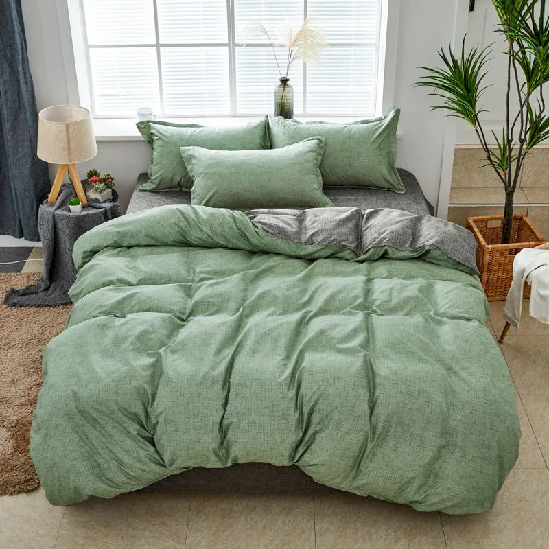 Afralia™ Soft Large Stripe Bedding Set: Brushed Duvet, Sheet, Pillowcases in Nordic Style
