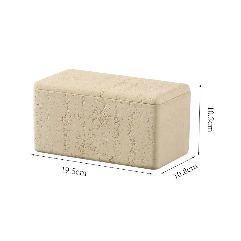 Afralia™ Marble Desktop Storage Box for Home Décor and Organization