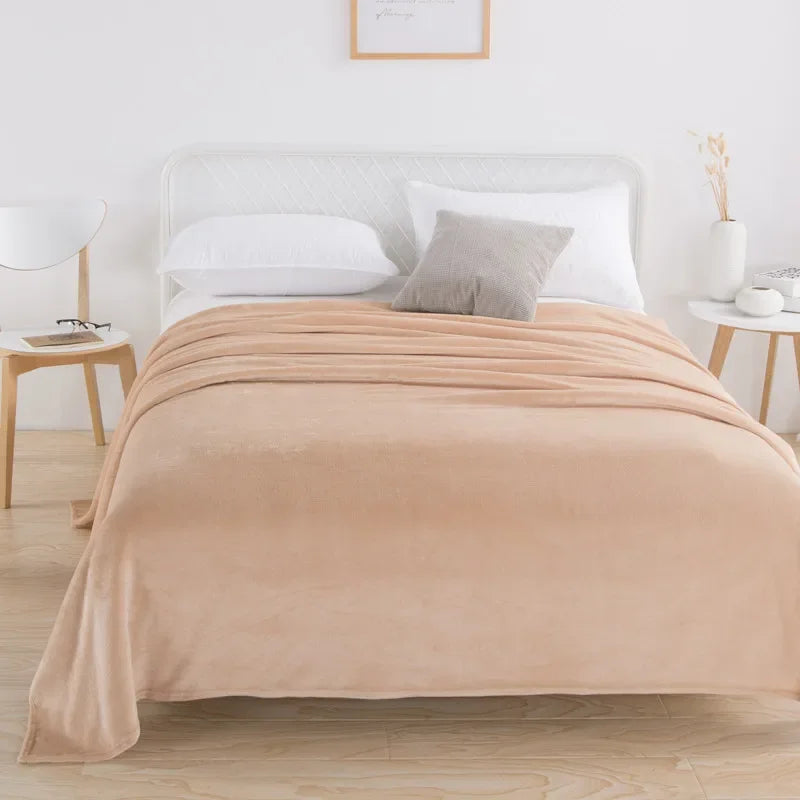 Afralia™ Coral Fleece Flannel Flower Printed Blanket for Single/Queen/King Beds