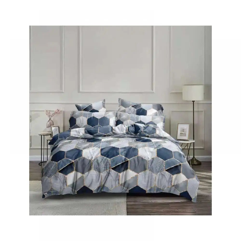Afralia™ Honeycomb Marble Patterned Bedding Set, Premium Duvet Cover with Pillowcase