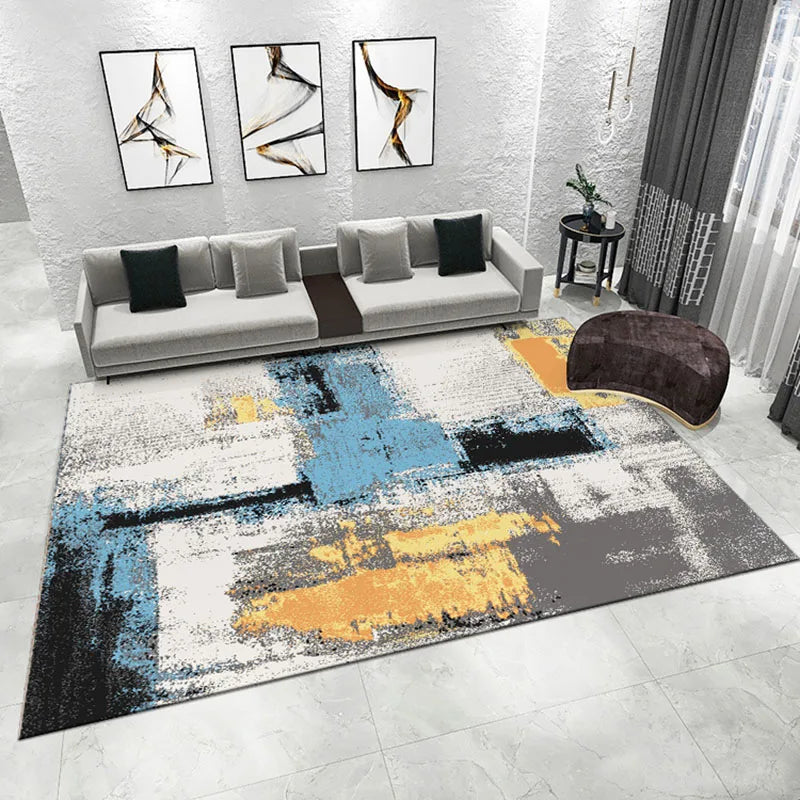 Afralia™ Nordic Faux Cashmere Carpet: Foldable, Waterproof, Abstract Floor Mat for Living Room