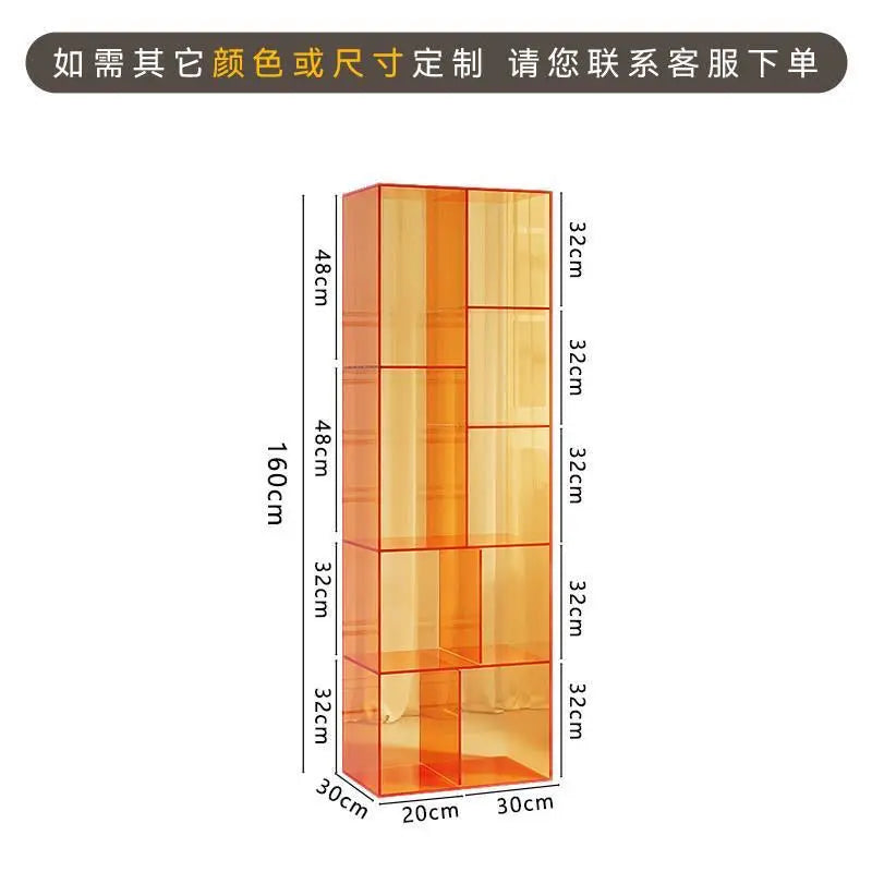 Afralia™ Modern Acrylic Bookcase Shelves: Light Luxury Art Museum Display Bookshelf