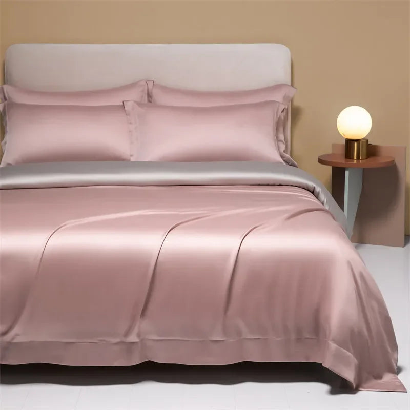 Afralia™ Satin Single Duvet Cover - Cool Solid Color, Smooth Finish