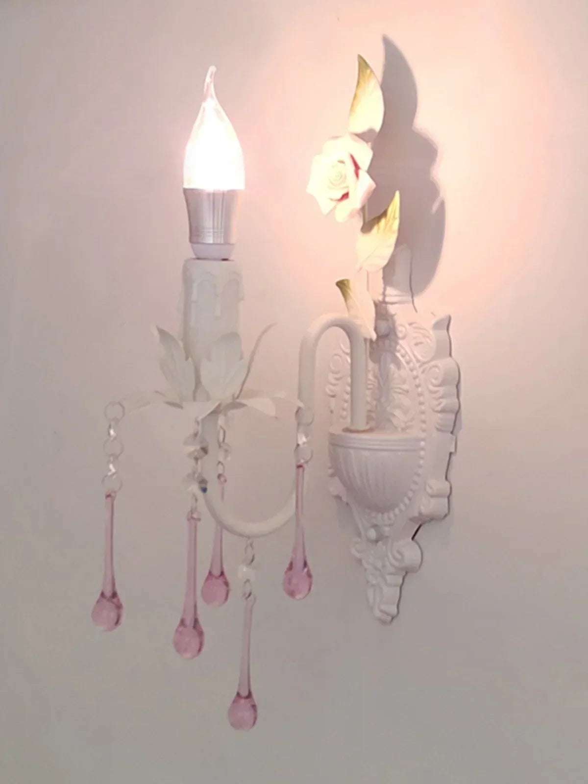 Afralia™ Rose Bloom Bedroom Wall Sconce