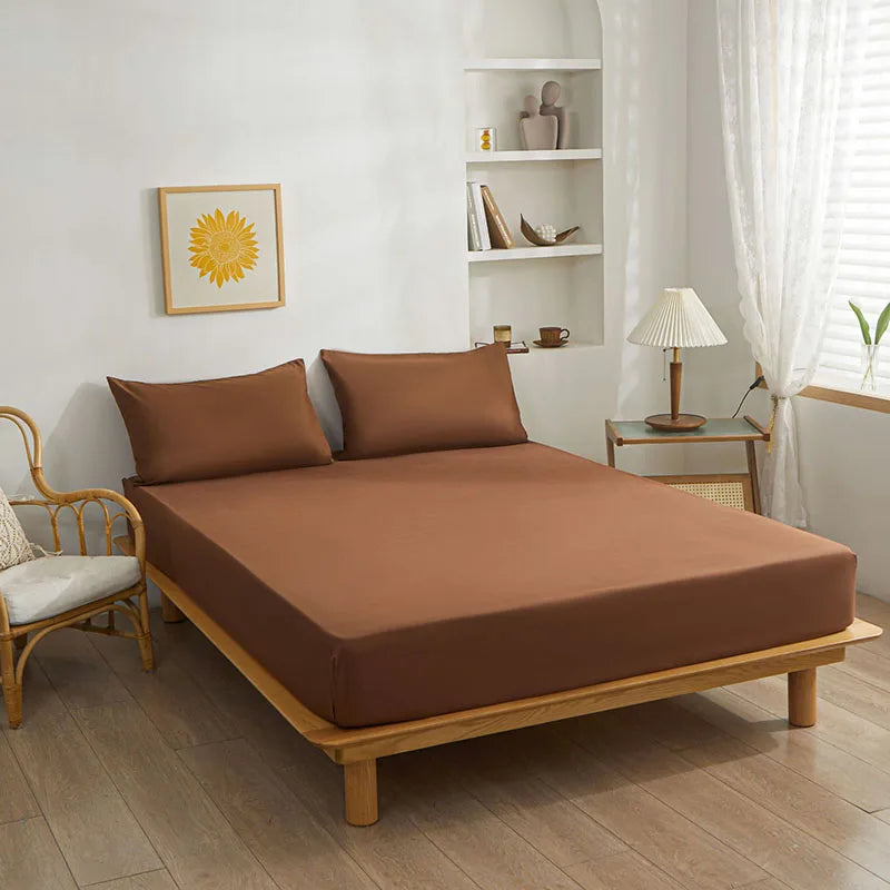 Afralia™ Soft Polyester Cotton Single Fitted Sheet Mattress Cover Bed Sheet