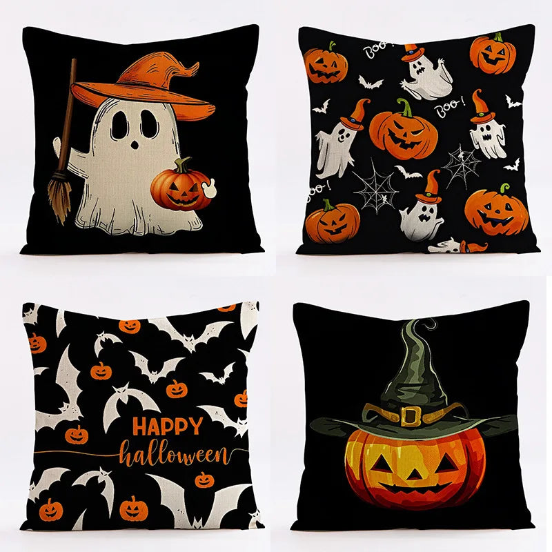 Halloween Pumpkin Witch Pillow Case Set for Home Sofa Decoration by Afralia™