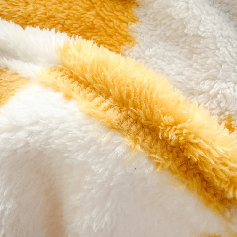 Afralia™ Nordic Grid Checkerboard Coral Fleece Blanket - All Season Sofa Cover for Adults