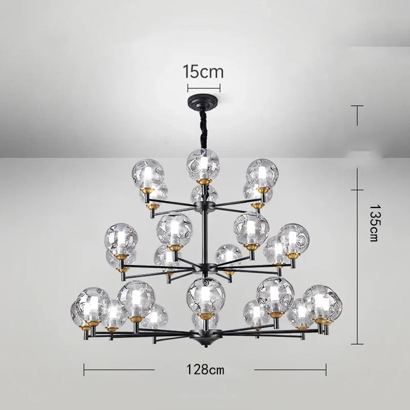 Afralia™ Glass Ball LED Pendant Light Chandelier - Nordic Style for Modern Home Decor