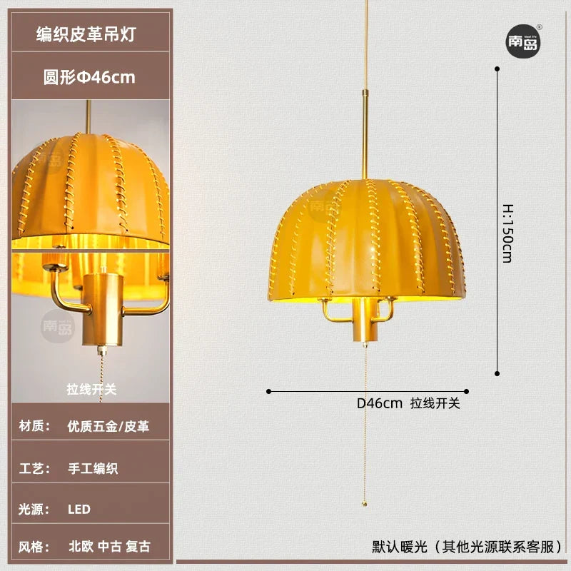 Afralia™ Leather Chandelier: European Bedroom Single Head Design