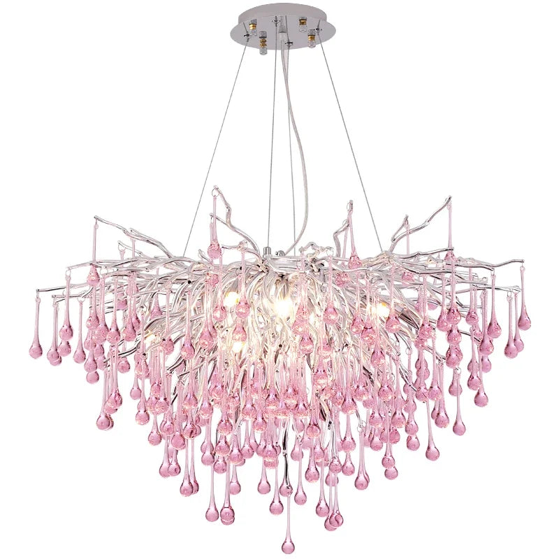 Afralia™ Chrome Crystal Chandelier for Bedroom and Living Room