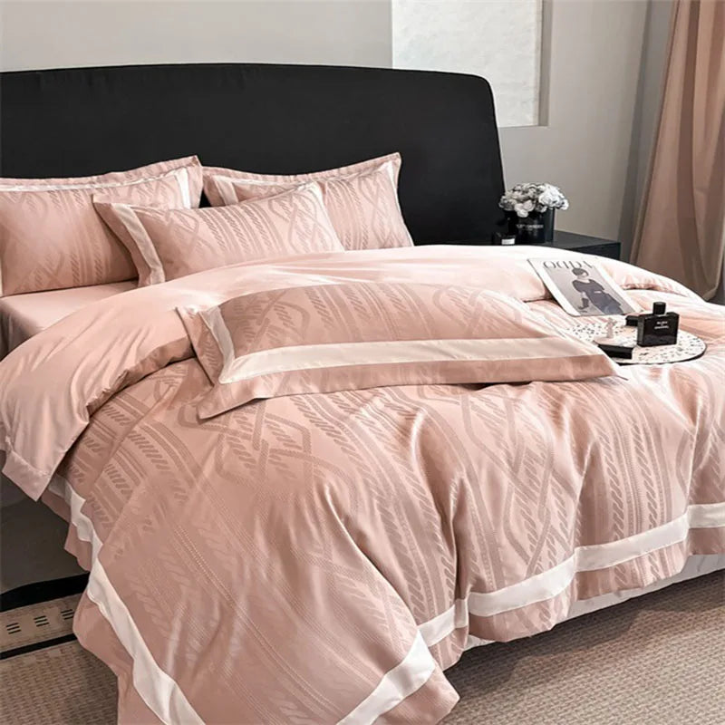 Afralia™ Cotton Jacquard Duvet Cover Set for Queen Double Bed - High End & Cozy