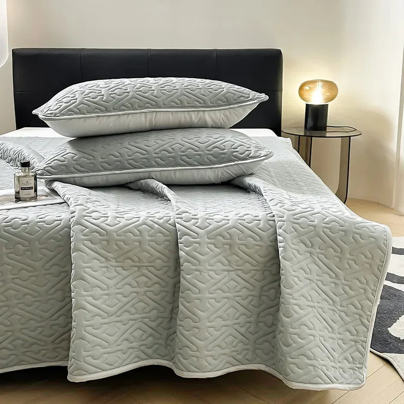 Afralia™ Latex Cooling Mat Set: Washable, Soft, Breathable Bed Sheet - 3 Pieces