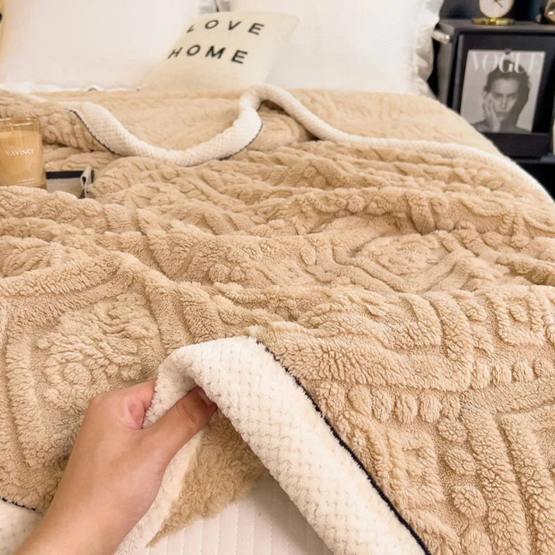 Afralia™ Soft Velvet Blanket: Thick Coral Fleece, Multi Functional Sofa Cover for Winter