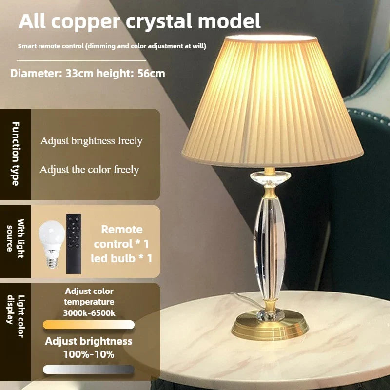 Afralia Crystal Floor Lamp - European Retro Style for Living Room, Bedroom, or Home Decoration