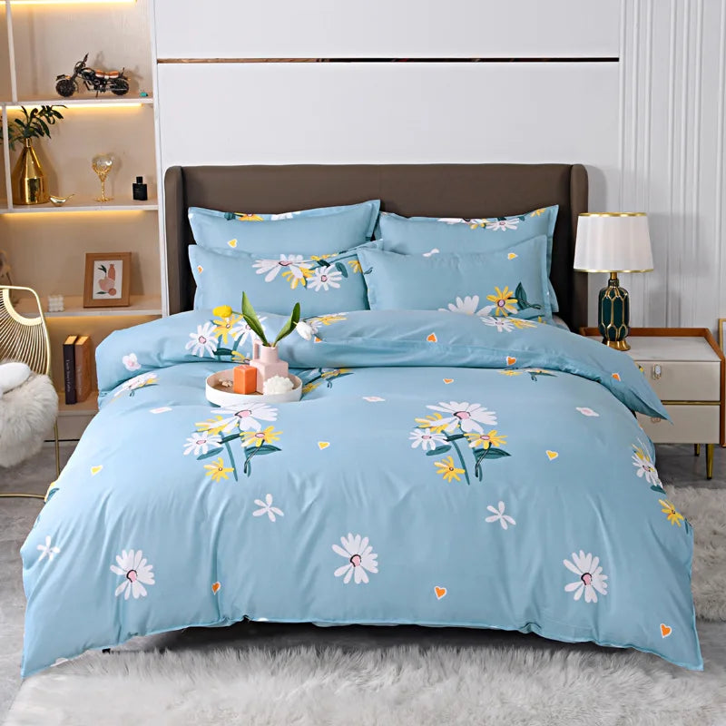 Afralia™ Pastoral Printed Cotton Comforter Cover for Queen King Bed - Four Seasons