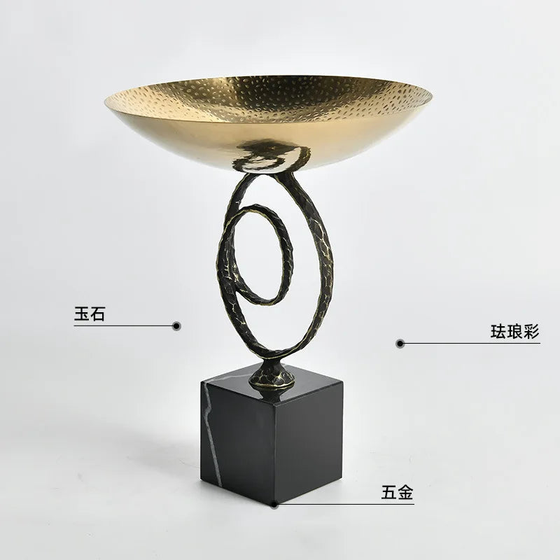 Afralia™ Gold Metal Fruit Bowl Tray for Modern Luxury Home Decor