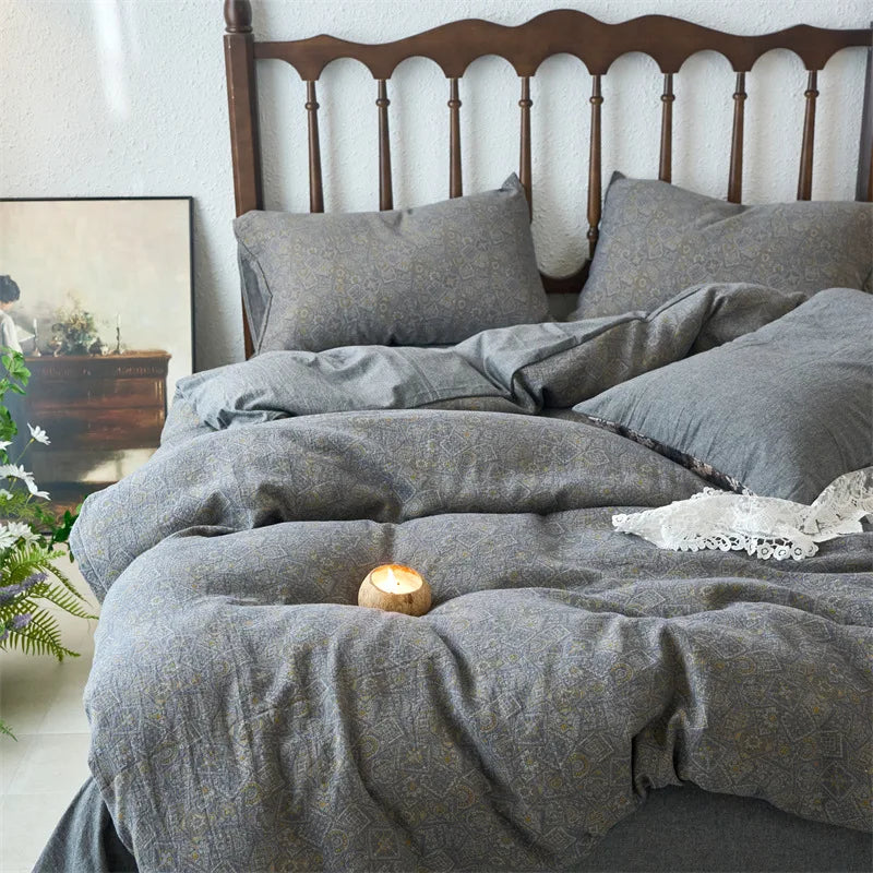 Afralia™ Cotton Jacquard Bedding Sets Vintage Quilt Set for All Seasons