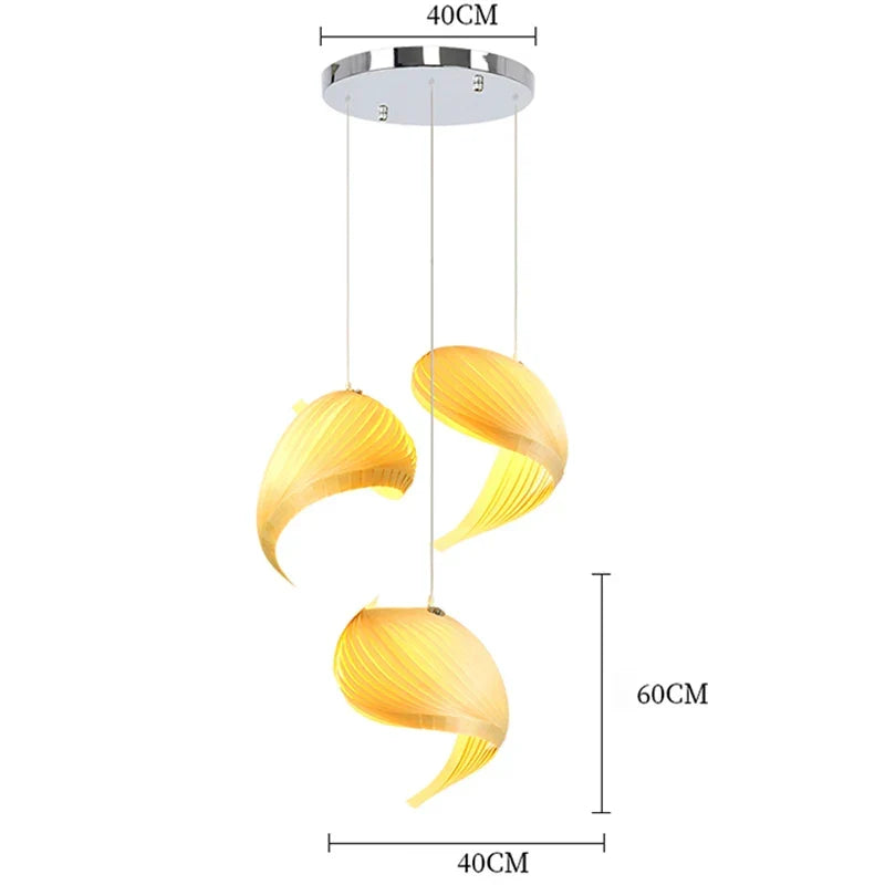 Afralia™ Conch Shell Chandelier LED Pendant Lamp for Dining Room Bar Island