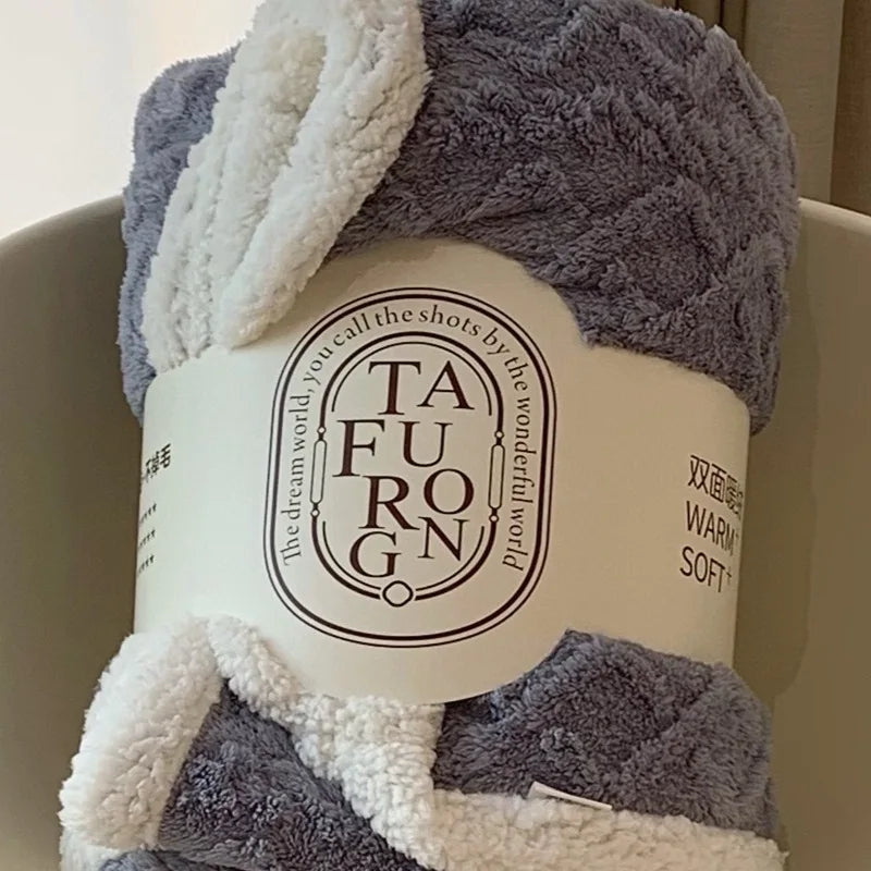 Afralia™ Cozy Jacquard Coral Fleece Blanket