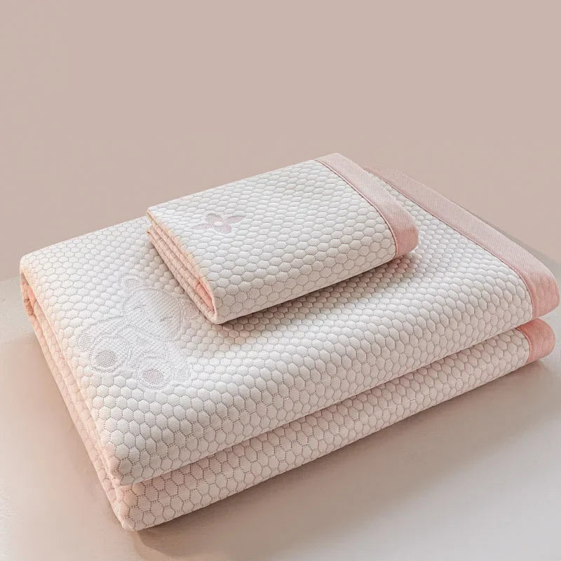 Afralia™ Ice Bean Cooling Feel Mat Set - Jacquard Cushion, Washable, Breathable Mattress