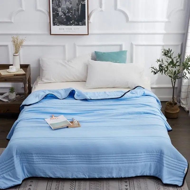 Afralia™ Summer Cool Thin Quilt: Single Double Bed Sofa, Solid Color Air Conditioning Blanket