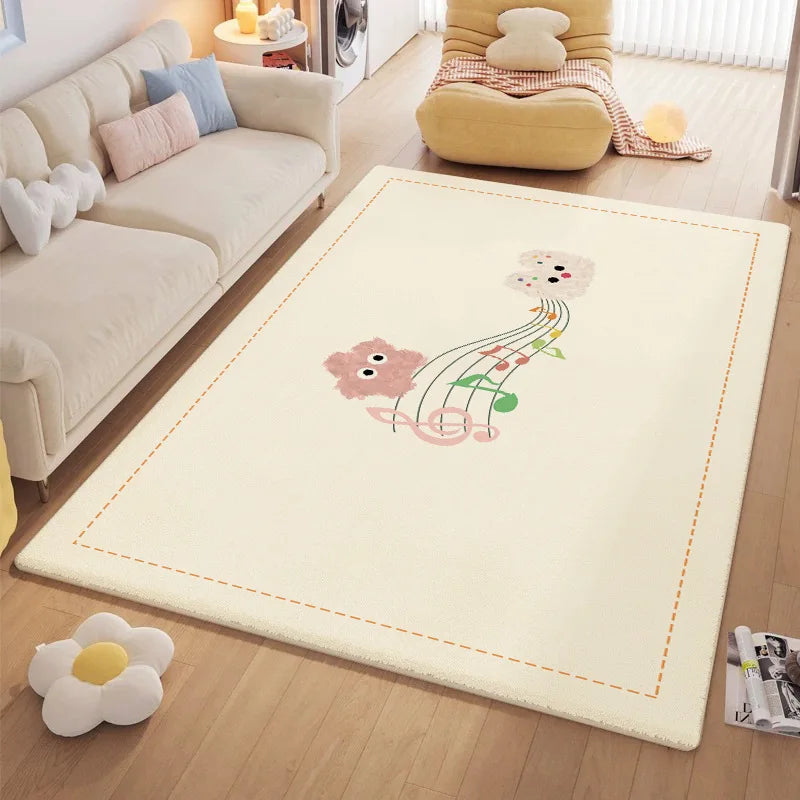 Afralia™ Cartoon Ball Print Cozy Carpet: Anti-Slip, Stain-Resistant Bedside Rug