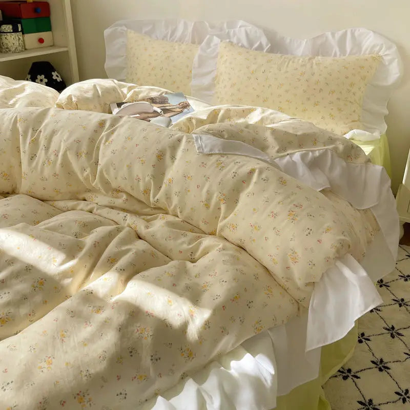 French Lace Printed Bedding Set by Afralia™ - Cozy Skin-Friendly Comfort for Adults and Kids