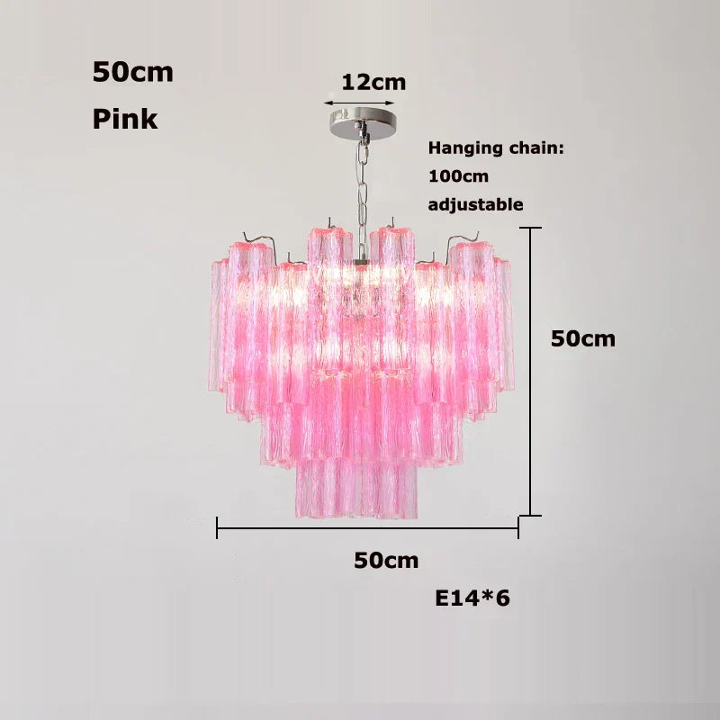 Afralia™ Glass Tube LED Chandelier - Dimmable Hanging Light for Dining Room