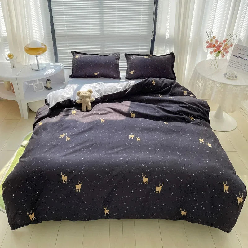 Afralia™ Nordic Style Letter Print Bedding Set, Single/Double/Queen/King Size, Soft & Non-Pilling Comforter Kit.