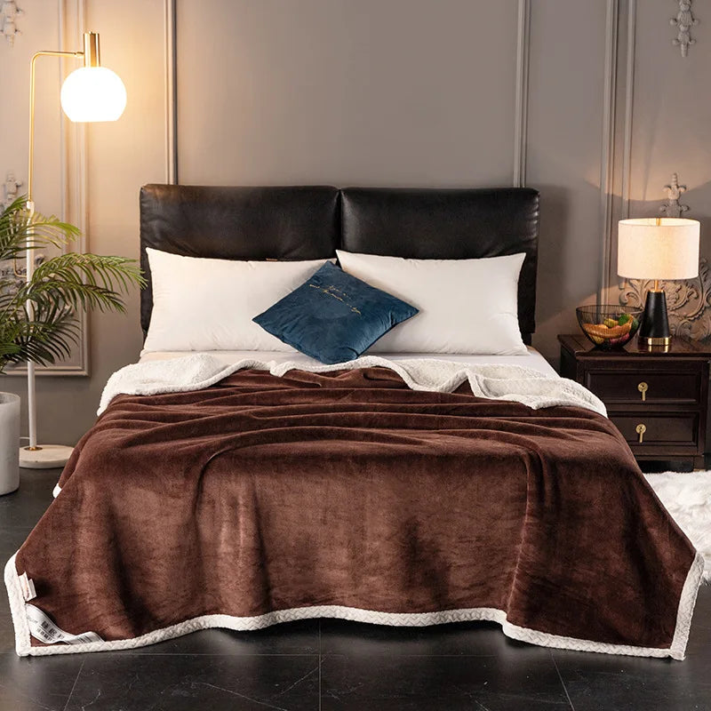 Afralia™ Double-Layer Velvet Sofa Blanket: Luxuriously Warm & Skin-Friendly
