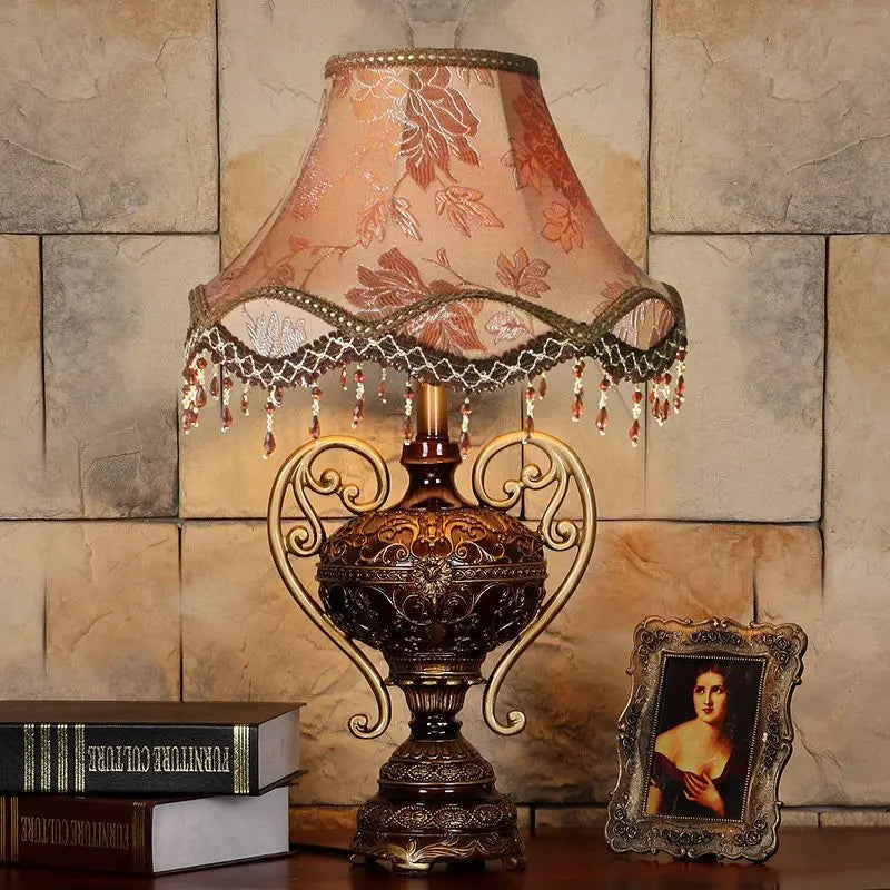 Afralia™ Retro European Style Bedside Desk Lamp for Luxurious Living Room and Study Table
