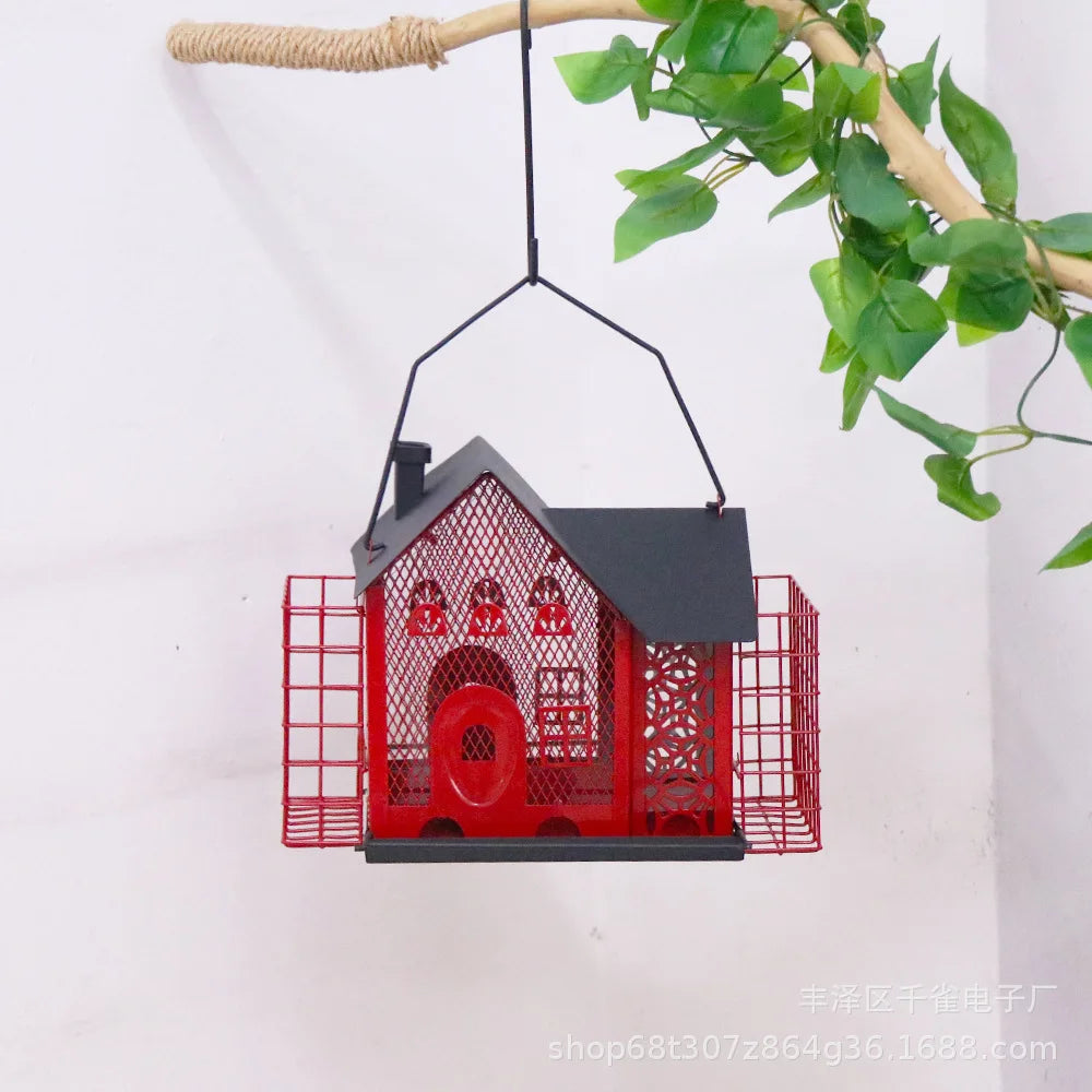 Afralia™ Hanging Metal Bird Feeder House for Hummingbird & Wild Birds