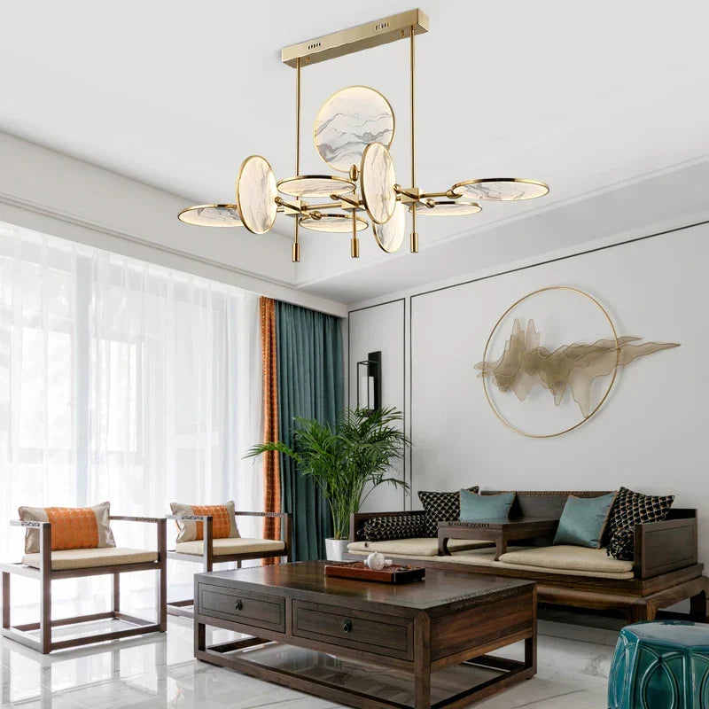 Afralia™ Classic Metal Chandelier with Glass and Iron Accents