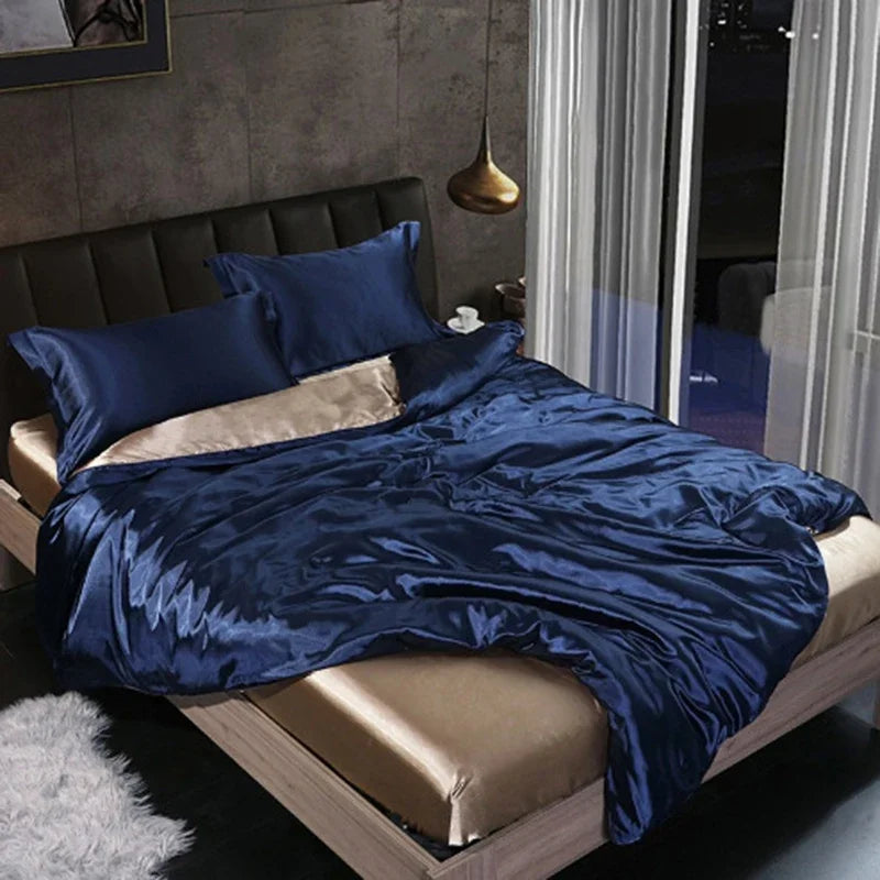 Afralia™ Silk Bedding Sets: Smooth Comforter Covers for Cool Summer Sleep
