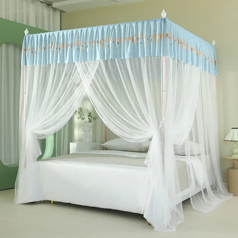 Afralia™ Large Space Mosquito Net with Bracket. Encrypt Mesh, Insect-Proof Bed Curtain for Household.